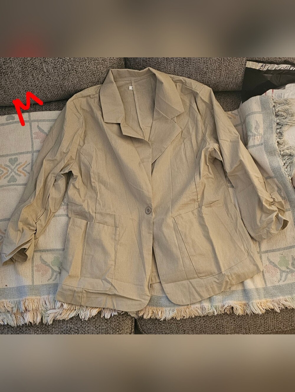 Light Beige Women's Casual Blazer Jacket